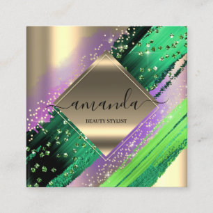 Carte De Visite Carré Cosmétique corporelle Tropique du logo de maquill