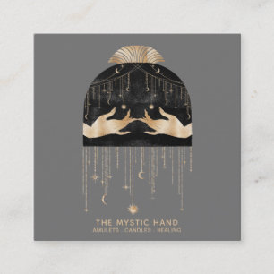 Carte De Visite Carré *~* Cosmic Universe Moon Stars Mystic Hands