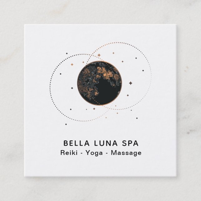Carte De Visite Carré *~* Cosmos Moon Stars Universe Lunaire Shaman (Devant)
