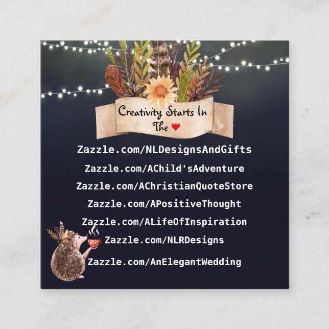 Carte De Visite Carré Couleur bleue (Devant)