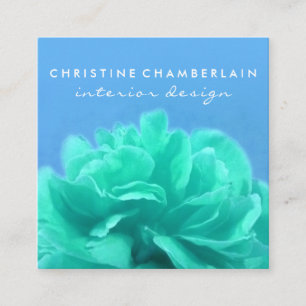 Carte De Visite Carré Couleur-Contraste floral chic