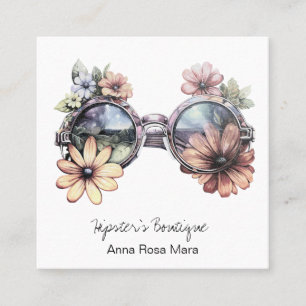 Carte De Visite Carré *~* Couleurs Lunettes de soleil AP57 Boho QR Fleur