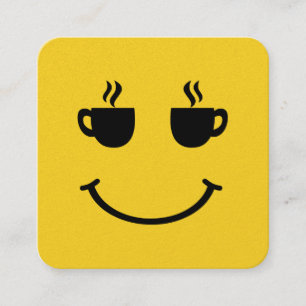 Carte De Visite Carré Coupe de café sourire