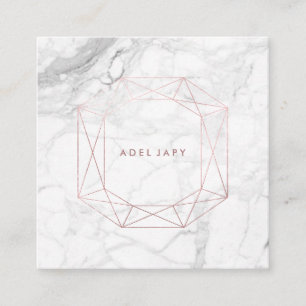 Carte De Visite Carré Coupe d'émeraude d'or PixDezines Marble+Faux Rose