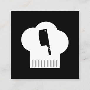 Carte De Visite Carré Couteau Casquette Chefs