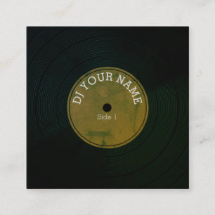Carte De Visite Carré Couverture musicale de vinyle record de plat