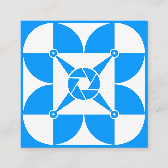 Carte De Visite Carré Couvre artistique de drone bleu (Devant)