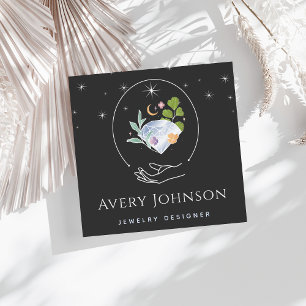 Carte De Visite Carré Créateur de bijoux en pierre de pierre de diamant