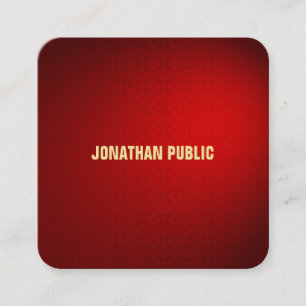 Carte De Visite Carré Creative Black Red Damask Design Modèle de luxe