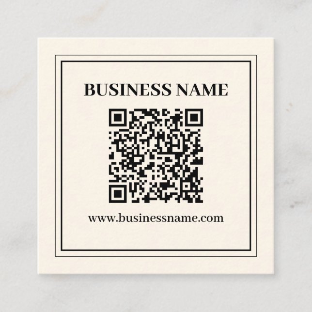 Carte De Visite Carré Créer instantanément un code QR numérisable pour l (Devant)