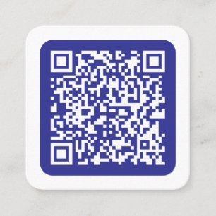 Carte De Visite Carré Créer un code QR analysable Bleu foncé modifiabl