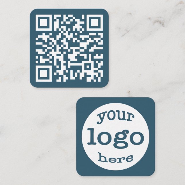 Carte De Visite Carré Créer un code QR personnalisé Logo de l'entreprise (Devant / Derrière)