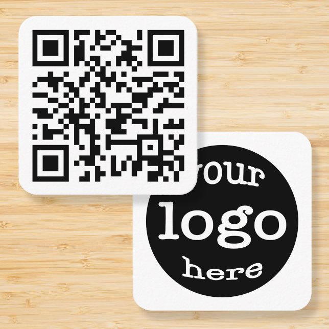 Carte De Visite Carré Créer une adresse Web personnalisée Code QR Logo d (Create Custom Website Address QR Code Company Logo Square Business Card)