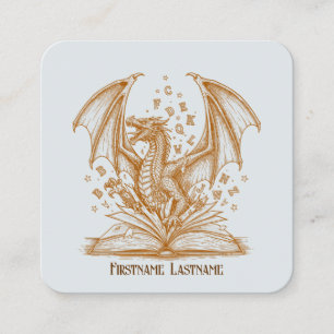Carte De Visite Carré Créez votre propre dragon de livre d'or illustré