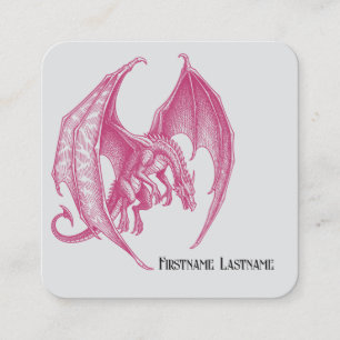 Carte De Visite Carré Créez Votre Propre Dragon Rose Fuschia