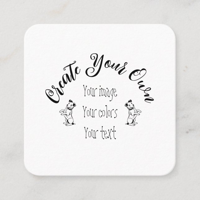 Carte De Visite Carré Créez votre propre personnalisation (Devant)