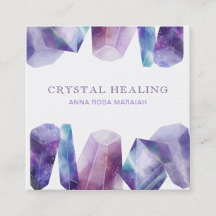 Carte De Visite Carré * Cristaux d'univers de pierre gemme de cosmos de