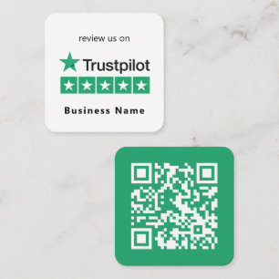 Carte De Visite Carré Critiques Trustpilot   Code QR professionnel minim