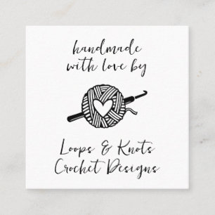 Carte De Visite Carré Crochet Fait Avec Amour
