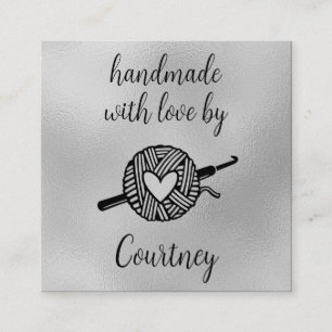 Carte De Visite Carré Crochet Fait Avec Amour
