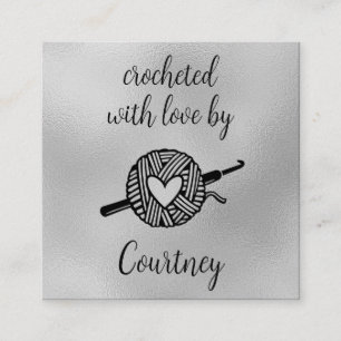 Carte De Visite Carré Crocheté Avec Amour