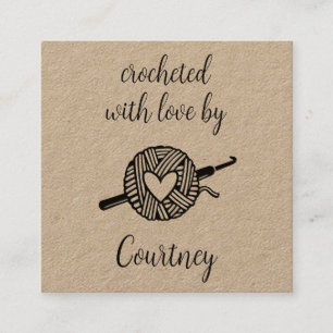 Carte De Visite Carré Crocheté Avec Amour