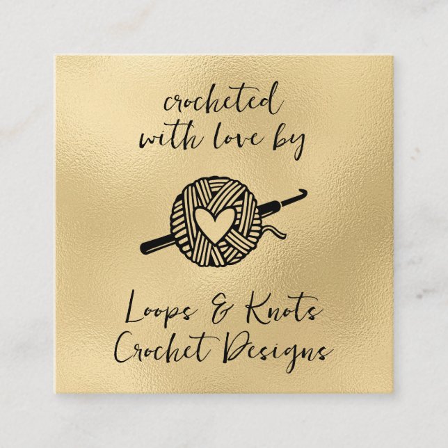 Carte De Visite Carré Crochetés avec amour  (Devant)