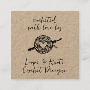 Carte De Visite Carré Crochetés avec amour