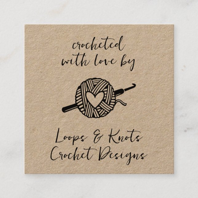 Carte De Visite Carré Crochetés avec amour (Devant)