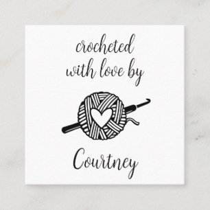 Carte De Visite Carré Crochetés avec amour
