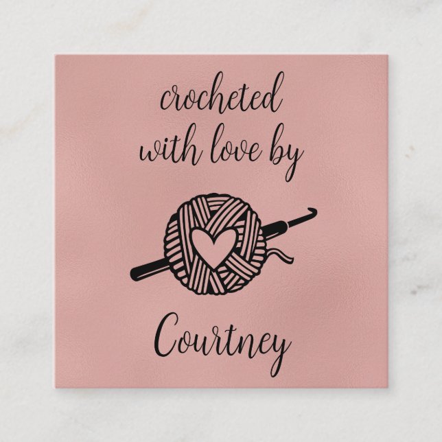 Carte De Visite Carré Crochetés avec amour (Devant)