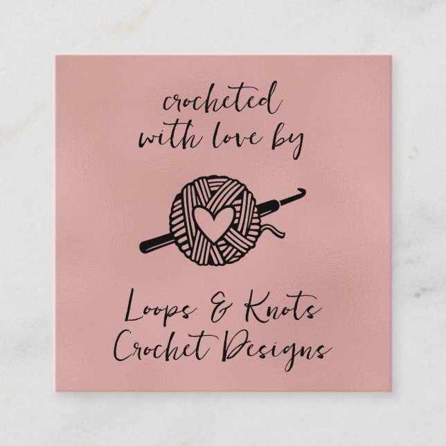 Carte De Visite Carré Crochetés avec amour  (Devant)