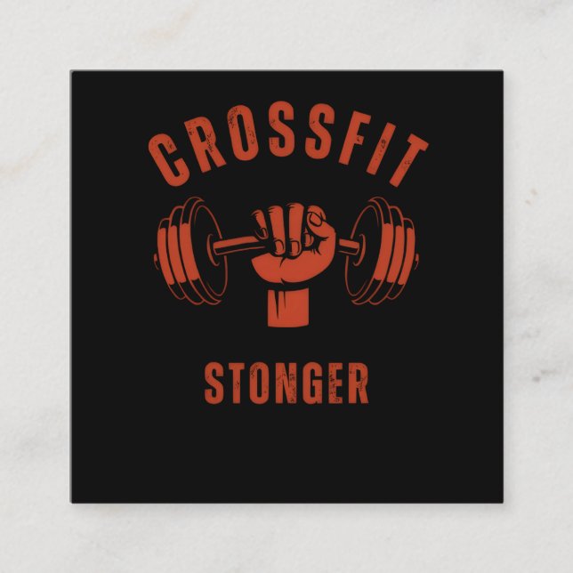 Carte De Visite Carré CrossFit Stronger--Power & Strength Mindset (Devant)