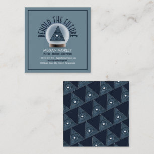 Carte De Visite Carré Crystal Ball, Psychique - Moyen - Clairvoyant