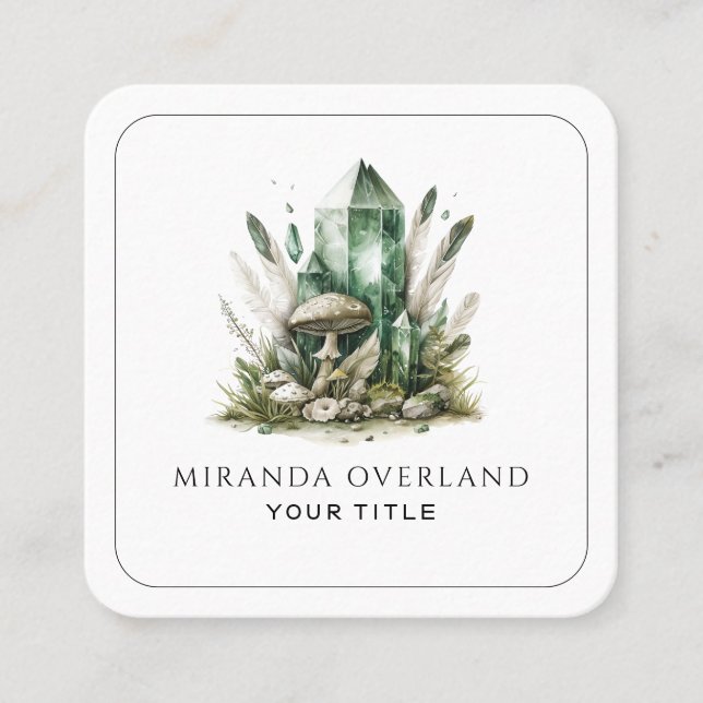 Carte De Visite Carré Crystal Energy Healer Spirituel (Devant)