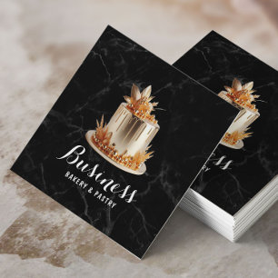 Carte De Visite Carré Cuisine de boulangerie et pâtisserie Chef Gâteau d