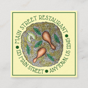 Carte De Visite Carré Cuisine indienne Restaurant Poulet Biryani