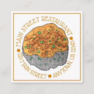 Carte De Visite Carré Cuisine indienne Restaurant Poulet Korma