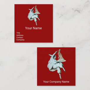 Carte De Visite Carré CUISINE ITALIENNE de PARTIE de SPAGHETTI, rouge de