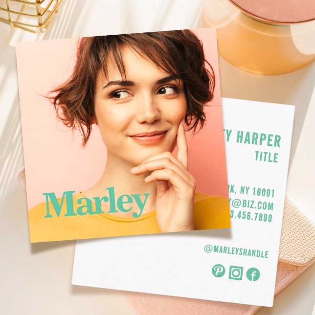 Carte De Visite Carré Cuisine Moderne Simple Professionnelle Amusante Ph (Créateur téléchargé)