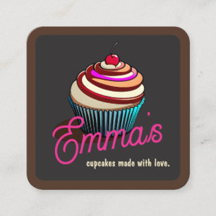 Carte De Visite Carré Cupcake Baker boulangerie Chef Restauration