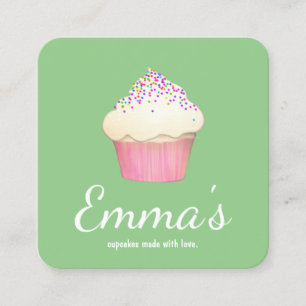 Carte De Visite Carré Cupcake Baker boulangerie Chef Restauration