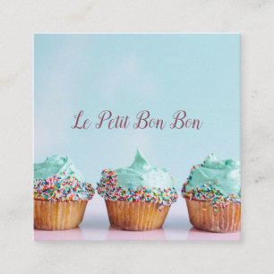 Carte De Visite Carré Cupcake Baker Boulangerie Pâtisserie Chef Restaura