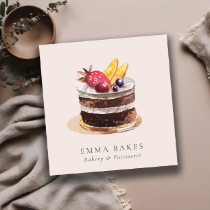 CARTE DE VISITE CARRÉ CUPCAKE PATISSERIE CUPCAKE FLORAL FRUITS BLEUS
