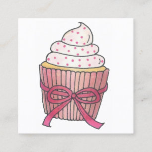 Carte De Visite Carré Cupcake Rose Cupcake Cupcake Cuisiné Par Chef Pâti