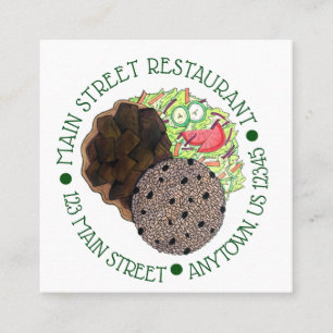 Carte De Visite Carré Curry Goat Rice and Peas Jamaican Food Restaurant