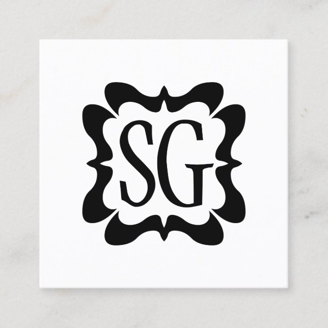 Carte De Visite Carré Curvy Box 02 - Initiales (Devant)