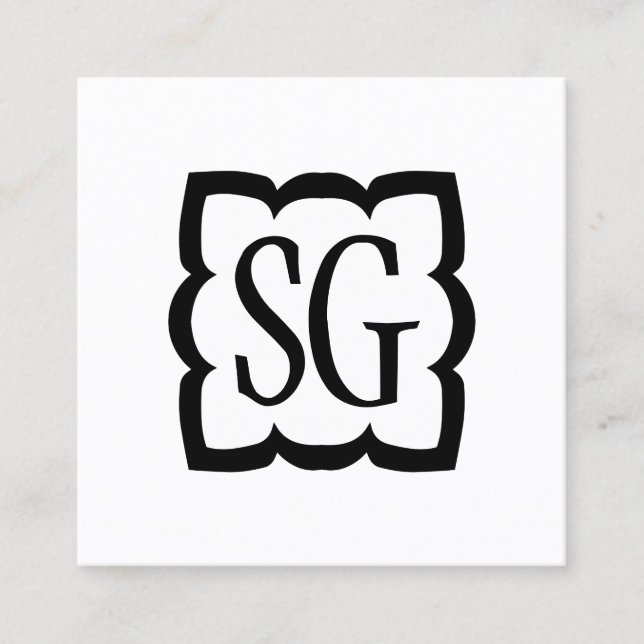 Carte De Visite Carré Curvy Box 03 - Initiales (Devant)