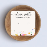 Carte De Visite Carré Cute Colorful Confetti Eroing Bijoux Carré Sq<br><div class="desc">Porte-oreille élégant avec deux "marqueurs" de trou imprimé. Si vous êtes intéressé par un affichage de collier s'il vous plaît n'hésitez pas à me contacter. Pour obtenir d'autres documents marketing correspondants,  veuillez me contacter à l'adresse maurareed.designs@gmail.com. Pour plus de logos préfabriqués visitez logoevolution.co. Design original par Maura Reed.</div>