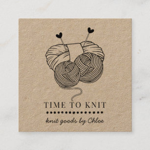 Carte De Visite Carré Cute Fil Fil Artisanal Knit